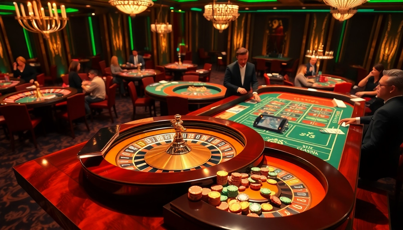 High-stakes casino scene highlighting 88AA gaming with roulette wheel and poker chips.