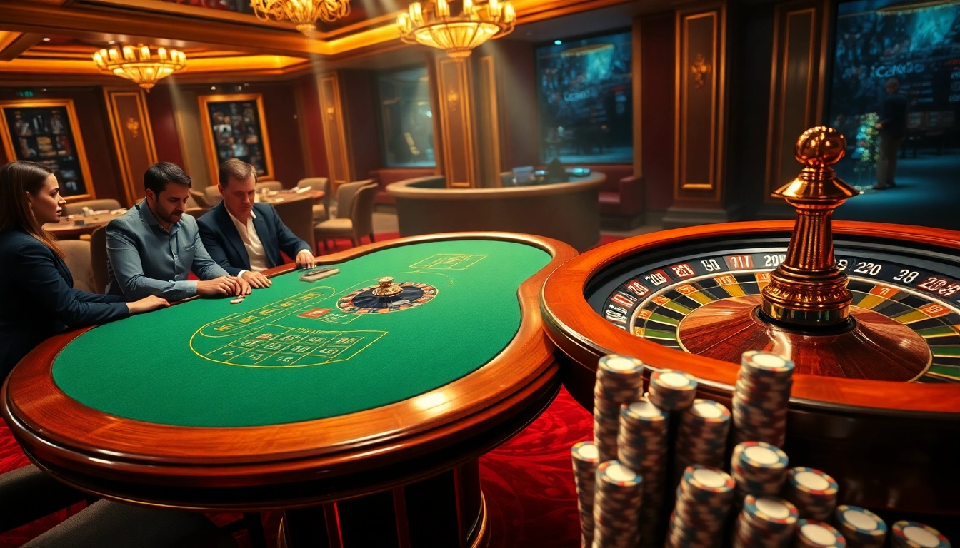 Engage in thrilling games at AX88 with poker chips and roulette, embodying luxury and excitement.