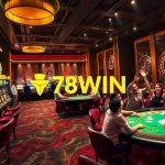 Experience thrilling wins at 78WIN's vibrant casino, showcasing energetic players and exciting games.