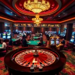 Experience the thrill of gaming at https://da88.navy/ with vibrant slot machines and a lively roulette table.