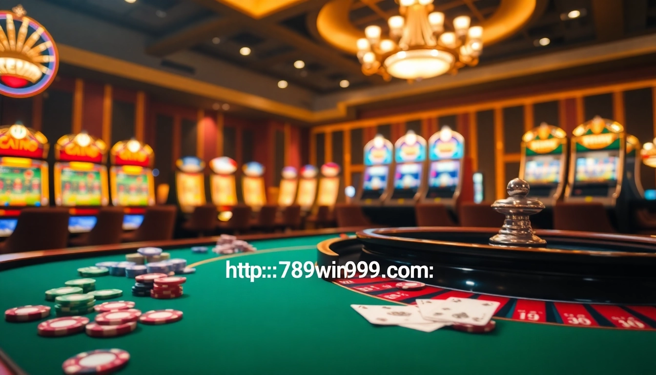 Engaging in high-stakes gaming at https://789win939.com/ with vibrant roulette and slot machines.
